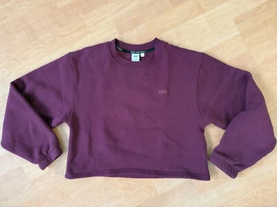 WOMENS BURGUNDY CROPPED VANS COMFY SWEATSHIRT, XL - Image 1 of 3