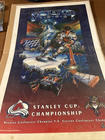 NHL 1996 Stanley Cup Championship Poster Colorado Avalanche vs Florida Panthers Cover