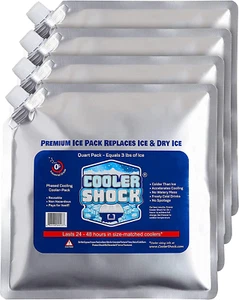 Cooler Shock Reusable Ice Packs for Cooler - Long Lasting Cold Freezer Packs for - Picture 1 of 12