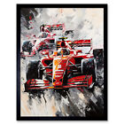 Grand Prix Track Circuit Cars Racing Paint Splat Framed Art Picture Print 9X7 In