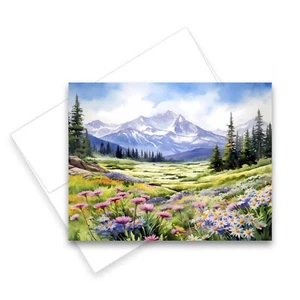 12 All Occasion Notecard Blank with Envelopes Greeting Cards - Mountain Meadow - Picture 1 of 2
