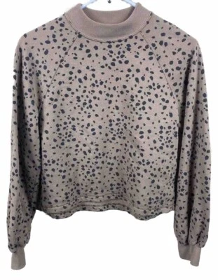 Suéter Abercrombie Fitch Mujer Talla XS Estampado Animal Cuello Redondo Manga Larga Guepardo Foto 1 de 4
