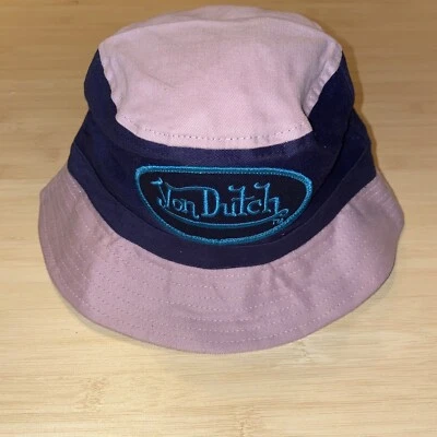 NUEVO Sombrero Cubo Von Dutch Juvenil Niños Azul y Lavanda Unisex Bordado Foto 1 de 4