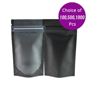 6x9in Matte Clear Front Black Back Mylar Reclosable Stand Up Pouch w/Machine B04 - Picture 1 of 14