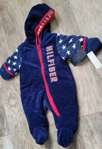 Tommy Hilfiger America Stars Stripes Snow Suit Bunting Winter Outdoor SZ 0-3 mo - Picture 1 of 14