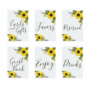 Sign Set Sunflower, Party Decor, 6 Pieces - Picture 1 of 1