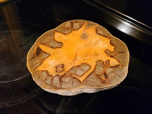 Piedra de dragón natural en rodajas medio cristal calcita nódulo septario. Grande 7,5" - Imagen 1 de 24