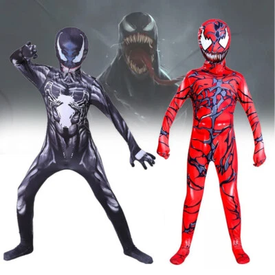 Kids Venom Carnage Superhero Suit Boy Party Cosplay Costume Halloween FancyDress - Image 1 of 4
