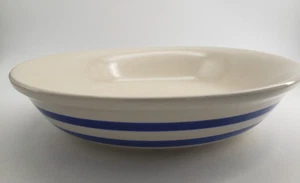 Robinson Ramsbottom Double Blue Stripe 12" Pasta Serving Bowl - Picture 1 of 4