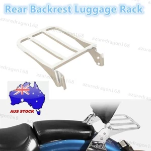 Chrome Rear Backrest Luggage Rack For Harley Heritage Softail Dyna Fatboy AZ - Picture 1 of 11