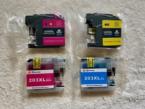 Ten Brother-compatible LC203 ink cartridges (6 black, 2 magenta, 1 cyan, yellow) - Picture 1 of 2