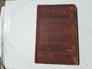 1894 History and Government of Kansas Antique Book Vintage America Great Info - Imagen 1 de 8