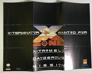 X Zone (Super Nintendo, 199 )SNES Rare Poster Only￼