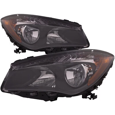 Juego de faros halógenos negros para Mercedes Benz CLA250/CLA45 AMG 2014-2019 Foto 1 de 4