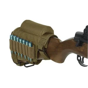 Tactical Buttstock Cheek Rest with Ammo Carrier Case Holder for .300 .308 Tan - Picture 1 of 6