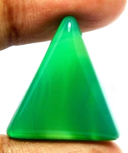 Piedra preciosa suelta Cabo triángulo ágata verde 100 % natural 25x23x7 mm 25,90 quilates - Imagen 1 de 3
