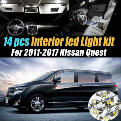 Kit de bombillas LED interiores de auto súper blancas de 14 piezas para Nissan Quest 2011-2017 Foto 1 de 4