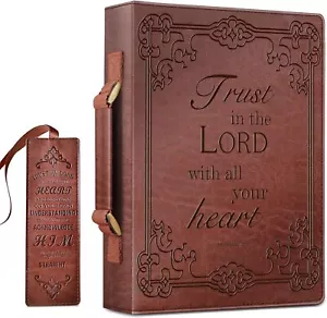 Classic Bible Cover, Large PU Leather Carrying Book Case Church Bag Bible Handle - Picture 1 of 9
