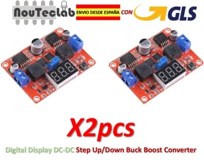 2pcs Digital Display DC-DC Step Up Down Buck Boost Converter LM2577S LM2596S - Imagen 1 de 4