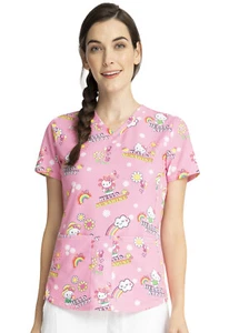 Hello Kitty Cherokee Scrubs Tooniforms Sanrio V Neck Top TF770 HKMO - Picture 1 of 5