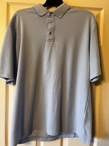 Jamaica Jaxx Mens Pullover Knit Short Sleeve Blue Polo Shirt Large Striped EUC - Picture 1 of 6