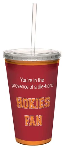 NCAA Tree-Free Virginia Tech Hokies Artful Traveler Double-Walled 16oz Cool Cup Cover
