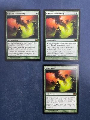 MTG 3X FUTURE SIGHT RITES OF FLOURISHING JAPANESE + ENGLISH MAGIC THE GATHERING - Image 1 of 4
