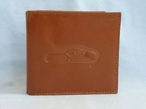 SEATTLE SEAHAWKS Leather BiFold Wallet NEW brown 4+ - Picture 1 of 5