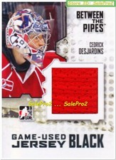BTP BETWEEN THE PIPES 2009 CEDRICK DESJARDINS NHL GOALIE BLACK GAME JERSEY /130