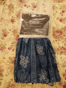 NEW RALPH LAUREN BIARRITZ BLUE FLORAL FLOWER KING BEDSKIRT - Picture 1 of 6