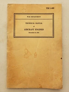 Original War Department Technical Manual Aircraft Engines Dec 9 1941 TM 1-405 - Bild 1 von 4