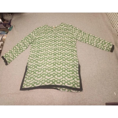 Roberta Roller Rabbit for Piperlime Shirt Womens Large Green Geometric Tunic Top - Image 1 of 4