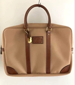 POLO RALPH LAUREN Safari Business Bag Canvas & Leather Beige Pre-owned - Picture 1 of 12