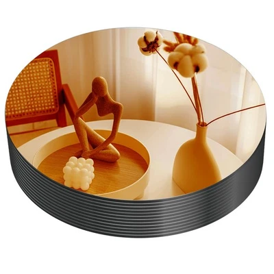 8" Gold Mirror Centerpieces for Tables, Round Mirror Plates Set for Candle, W... - Image 1 of 4