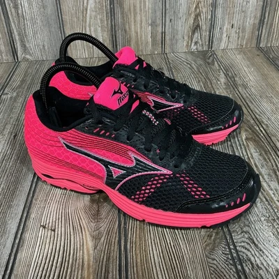 MIZUNO Wave Sayonara 3 Entrenamiento Zapatos para Correr Tenis Negro/Rosa Neón Talla 7.5 Foto 1 de 4