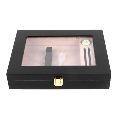 Zigarren-Humidoren Box Für 8 Bis 15 Zigarren Handcraft Glas Top Zigarrenkiste^ - Bild 1 von 4