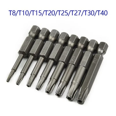 Bit Screwdriver T8/T10/T15/T20/T25/T27/T30/T40 1/4 Hex Shank 50mm Five-point - Image 1 of 4