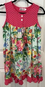 Lily & Londyn’s Kids Floral Polka Dots Dress Size 14 Ruffles Sundress Summer - Picture 1 of 9