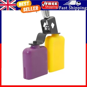 Drum Cowbell Yellow and Purple Low High Pitched Cowbell Square Metal Plastic . - Picture 1 of 6