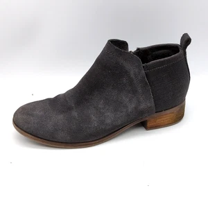 Toms Botas Mujer Deia Gris 8 Gamuza Botín Zapato Cremallera Lateral 10014783 - Imagen 1 de 10