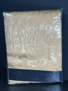 Ralph Lauren Home 70x104” Oblong Thoroughbred Paisley Tablecloth Yellow Gold NEW - Picture 1 of 5
