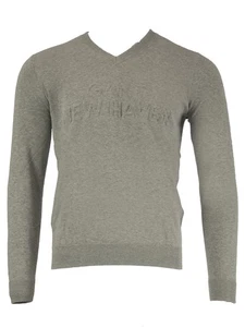 GANT Herren grau meliert O2 Gant Logo V-Ausschnitt Sweatshirt 81245 Größe M $ 165 Neu mit Etikett - Bild 1 von 2