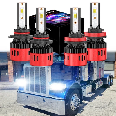 Kit de bombillas CSP de haz alto/bajo faros LED 9005+H11 para Peterbilt 389 579 2013-2022 Foto 1 de 4