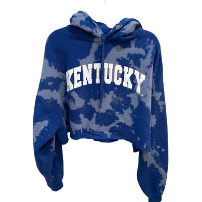 Kentucky Cropped Tie-Dye Hoodie Pullover Sweatshirt Oversized Jerzees  2XL - Image 1 of 4