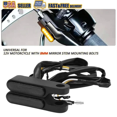 For Harley Sportster 1200 883 LED Handlebar Turn Signals Blinker Running Light E Foto 1 de 4