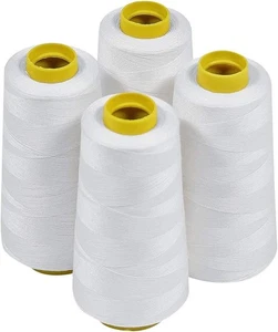 Polyester sewing thread cones quilting serger white 4 pack - Picture 1 of 6