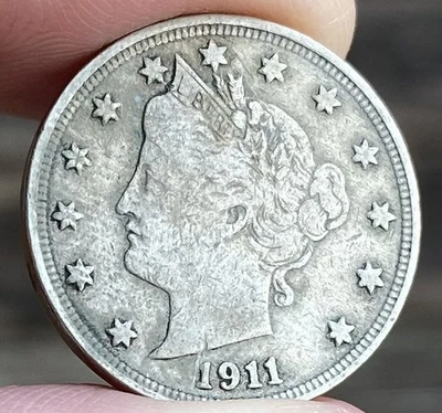 1911 LIBERTY Nickel V Cent - (VERY NICE) - (FULL LIBERTY) - (HIGH GRADE) L198 - Image 1 of 2