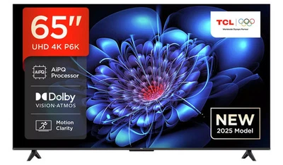 TCL 65 Inch 65P6K Smart 4K UHD HDR LED TV  Bluetooth WIFI 3 HDMI YouTube USB - Image 1 of 4