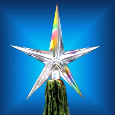 Large Clear Iridescent Aurora Star for Vintage Ceramic Christmas Trees 2.5" Wide