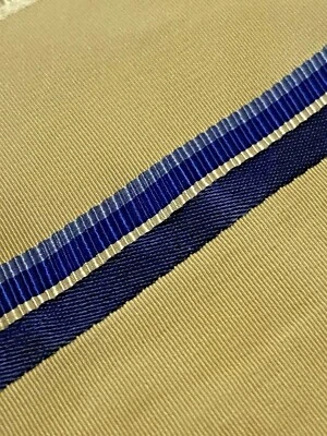 Vintage Mens Swing Necktie Yellow Gold Blue Black Striped Tie L 49" W 3 1/4" - Image 1 of 4